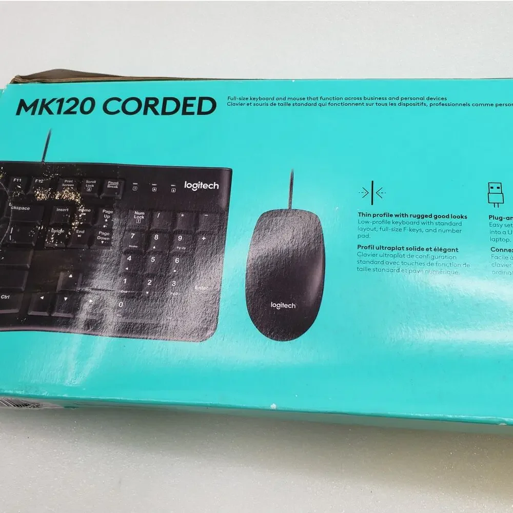 Logitech MK120 Corded Keyboard and Mouse Combo